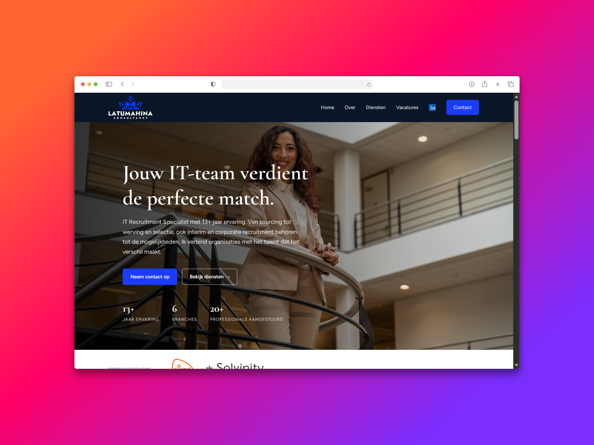 Screenshot van Latumahina Consultancy website